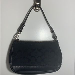 COACH Authentic Demi Black Canvas Wristlet